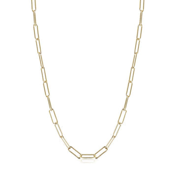 Long Linear Link Chain Necklace