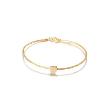 Classic Heart Cable Bangle Bracelet