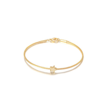 Dainty Star Cable Bangle Bracelet